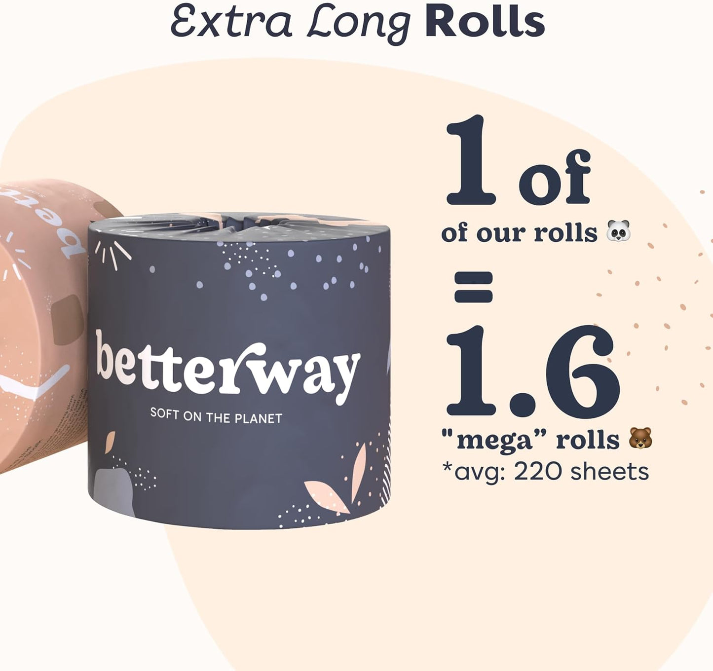 Bamboo Toilet Paper 3 Ply - Sustainable Toilet Tissue - 12 Double Rolls & 360 Sheets per Roll - Septic Safe - Organic, Plastic Free - FSC Certified