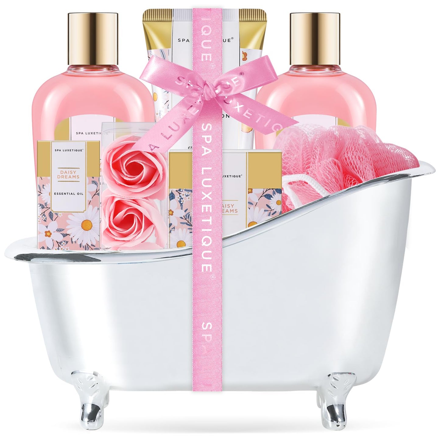 Gift Set for Women, Bath Sets for Women Gift, 8 Pcs Rose Spa Basket Includes Bubble Bath, Shower Gel, Body Lotion, Birthday Spa Gifts, Mother‘S Day Gifts for Mom