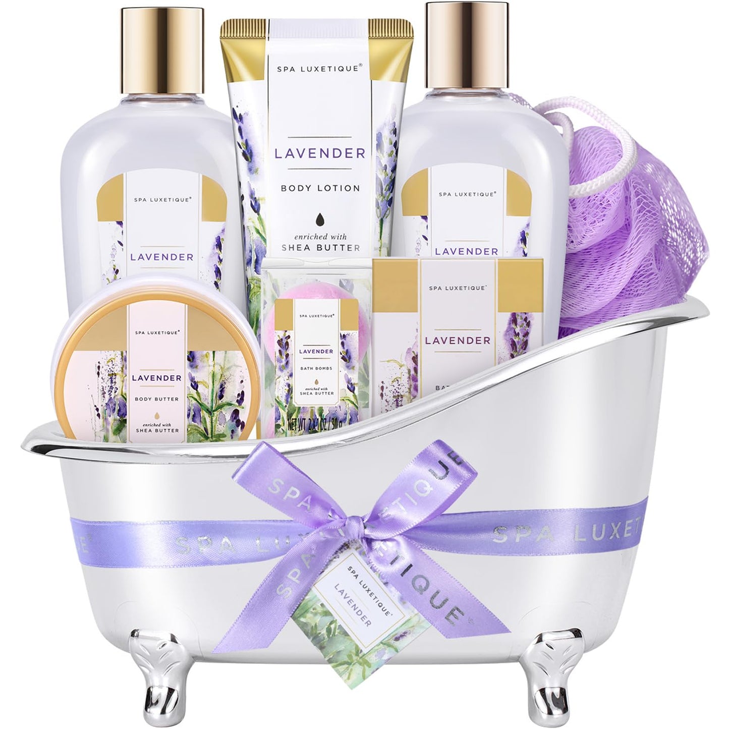 Gift Set for Women, Bath Sets for Women Gift, 8 Pcs Rose Spa Basket Includes Bubble Bath, Shower Gel, Body Lotion, Birthday Spa Gifts, Mother‘S Day Gifts for Mom