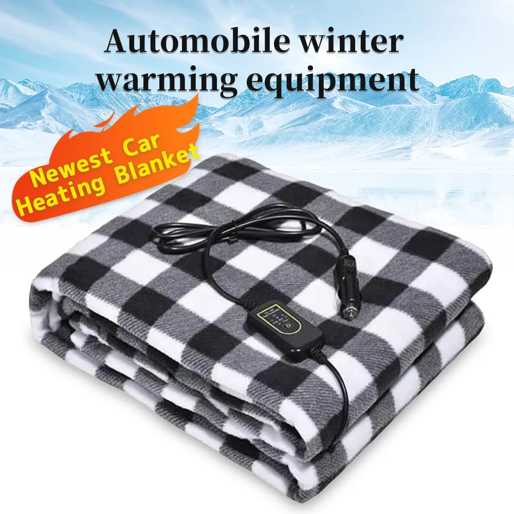 Heated Car Blanket 12 Volt Electric Car Blankets with Controller for Timer & Heat Level 59" X 43" Heating Blanket Throw for Car