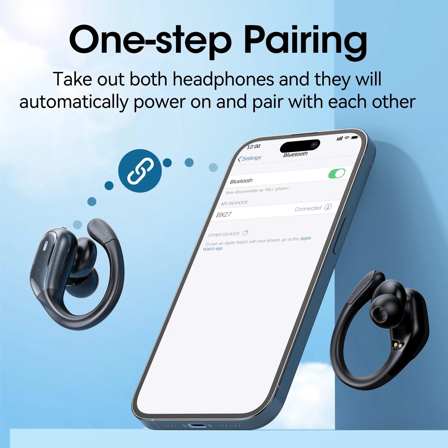 Wireless Earbud, 80Hrs Bluetooth 5.3 Headphones IP7 Waterproof for Sport, Running Wireless Earphones with ENC Noise Cancelling Mics, Deep Bass over Ear Bud with Earhooks for Android, Ios