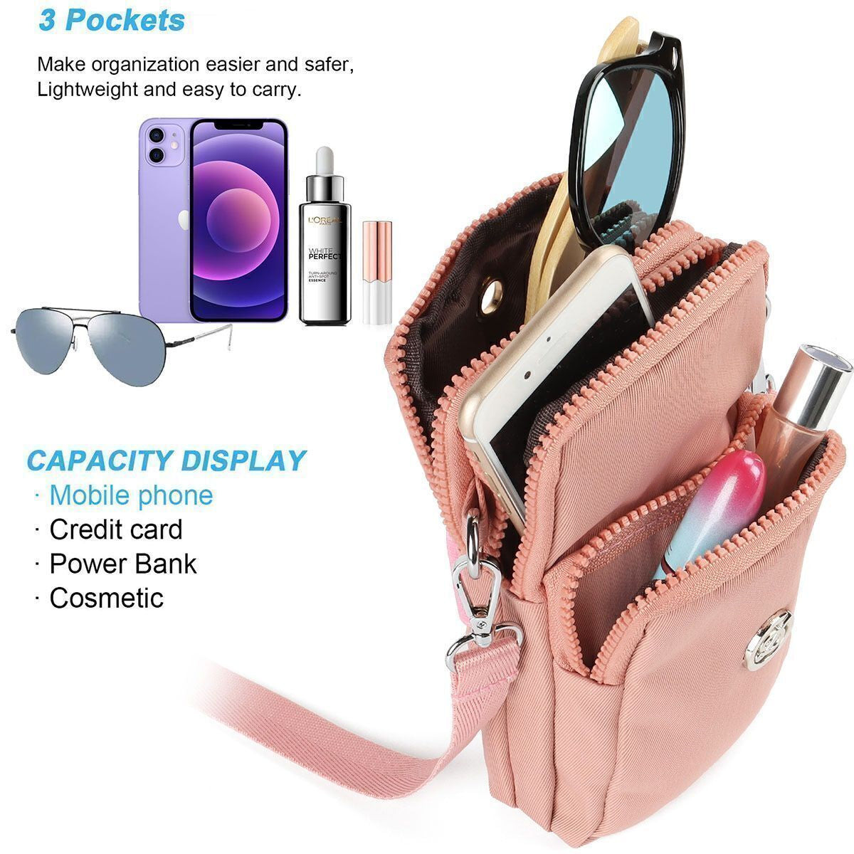 Women Small Cell Phone Purse Wallet Handbag Case Shoulder Bag Cross-Body Pouch