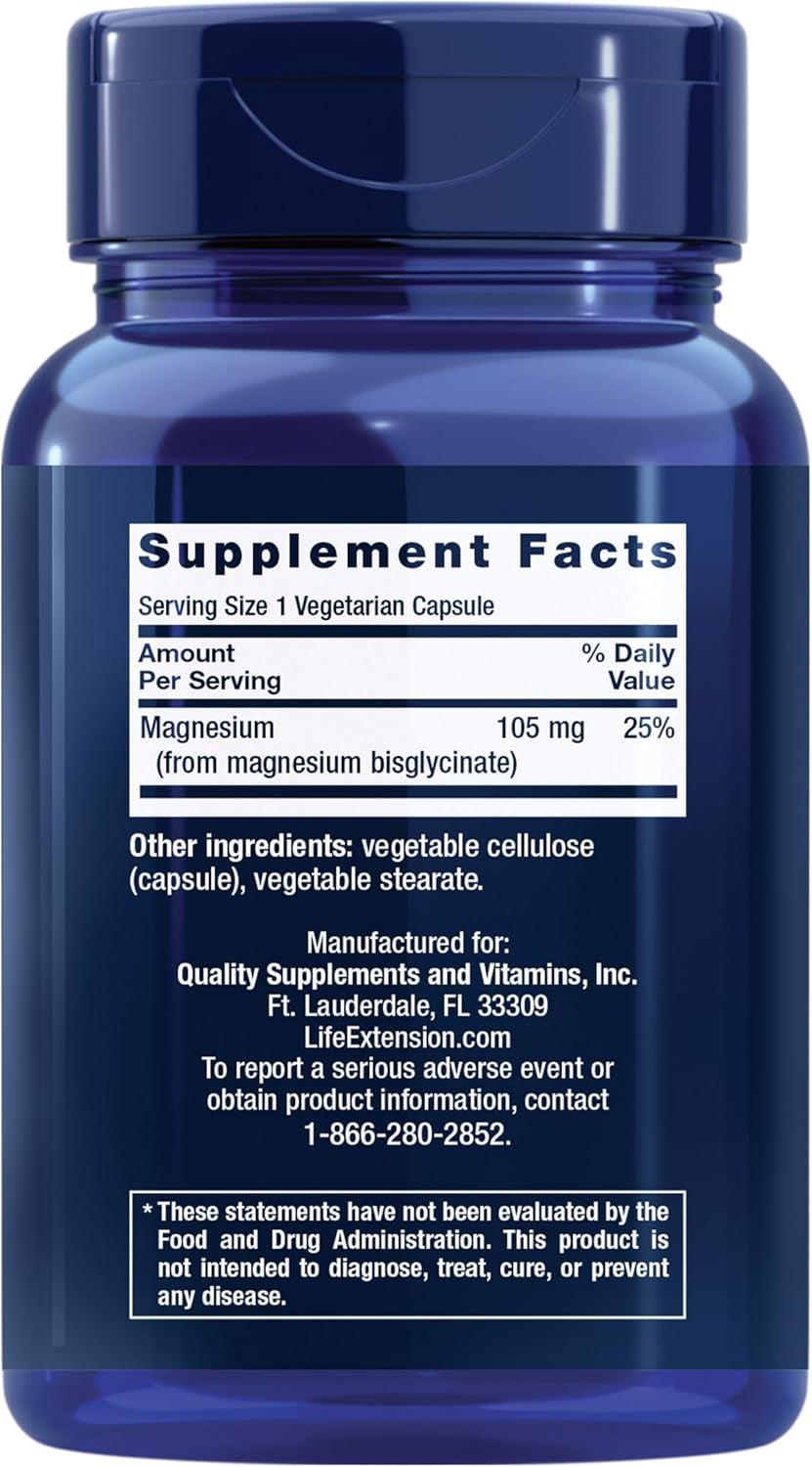 Magnesium Glycinate, Heart Health, Bone Health, Nerve and Muscle Support, Highly Absorbable, Gluten-Free, Non-Gmo, Vegetarian, 90 Capsules