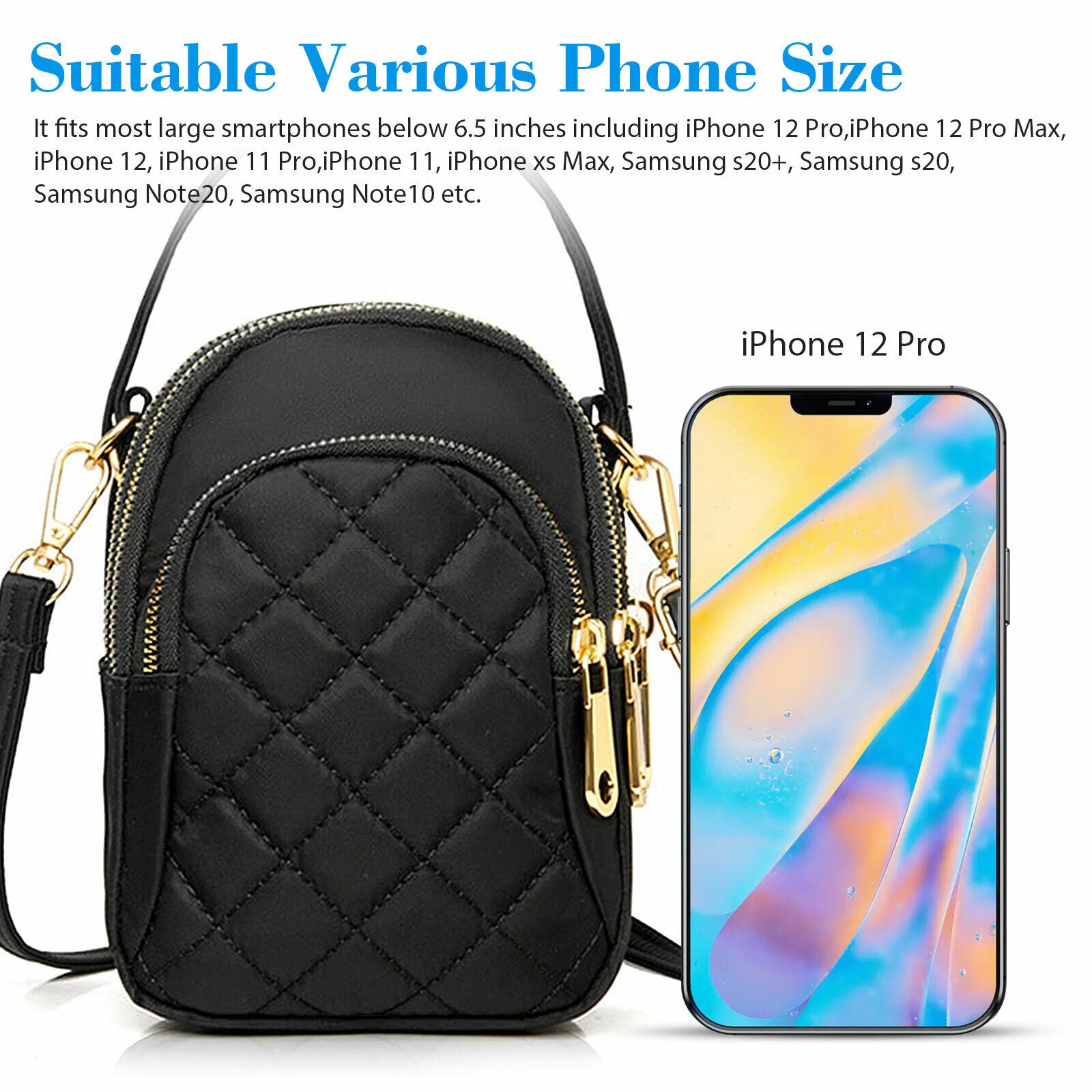 Small Cell Phone Bag Wallet Handbag Case Women Shoulder Purse Cross-Body Pouch