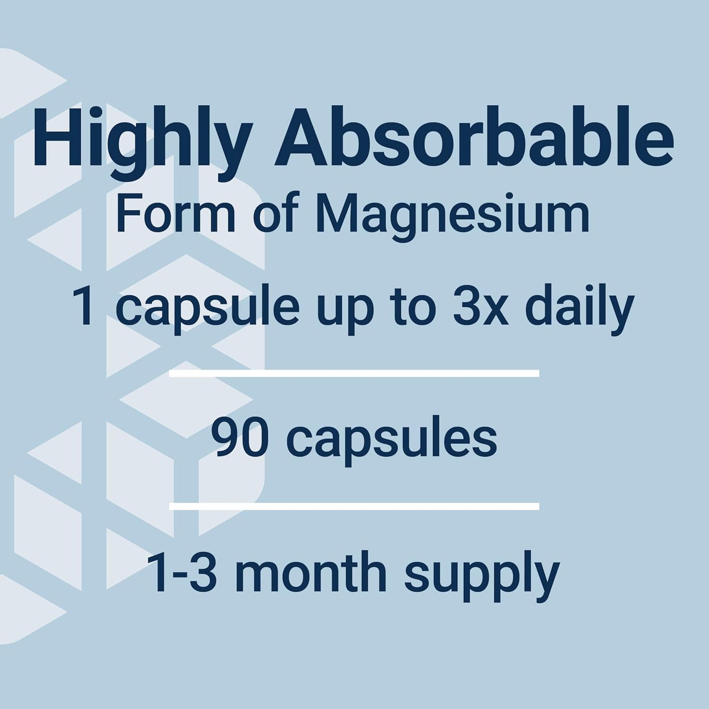 Magnesium Glycinate, Heart Health, Bone Health, Nerve and Muscle Support, Highly Absorbable, Gluten-Free, Non-Gmo, Vegetarian, 90 Capsules