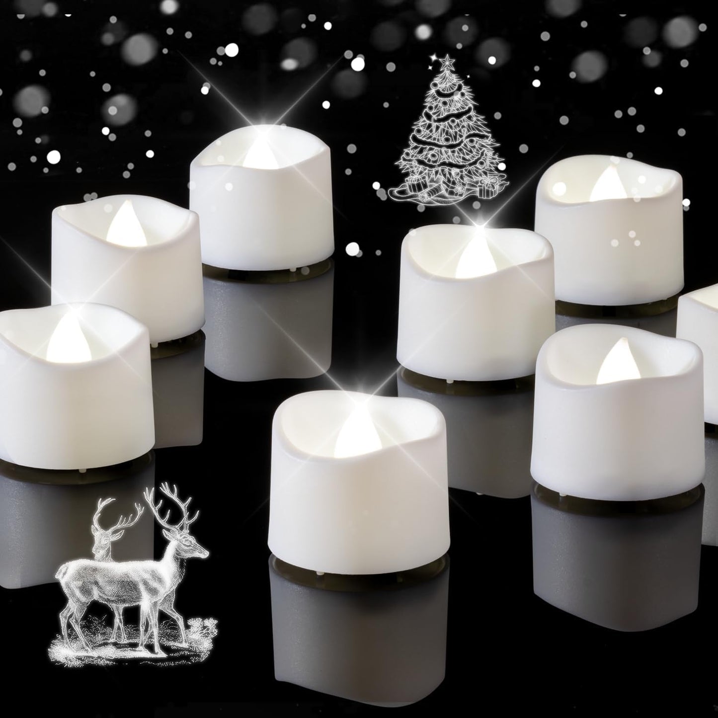 24-Pack Flameless LED Tea Lights Candles Battery Operated