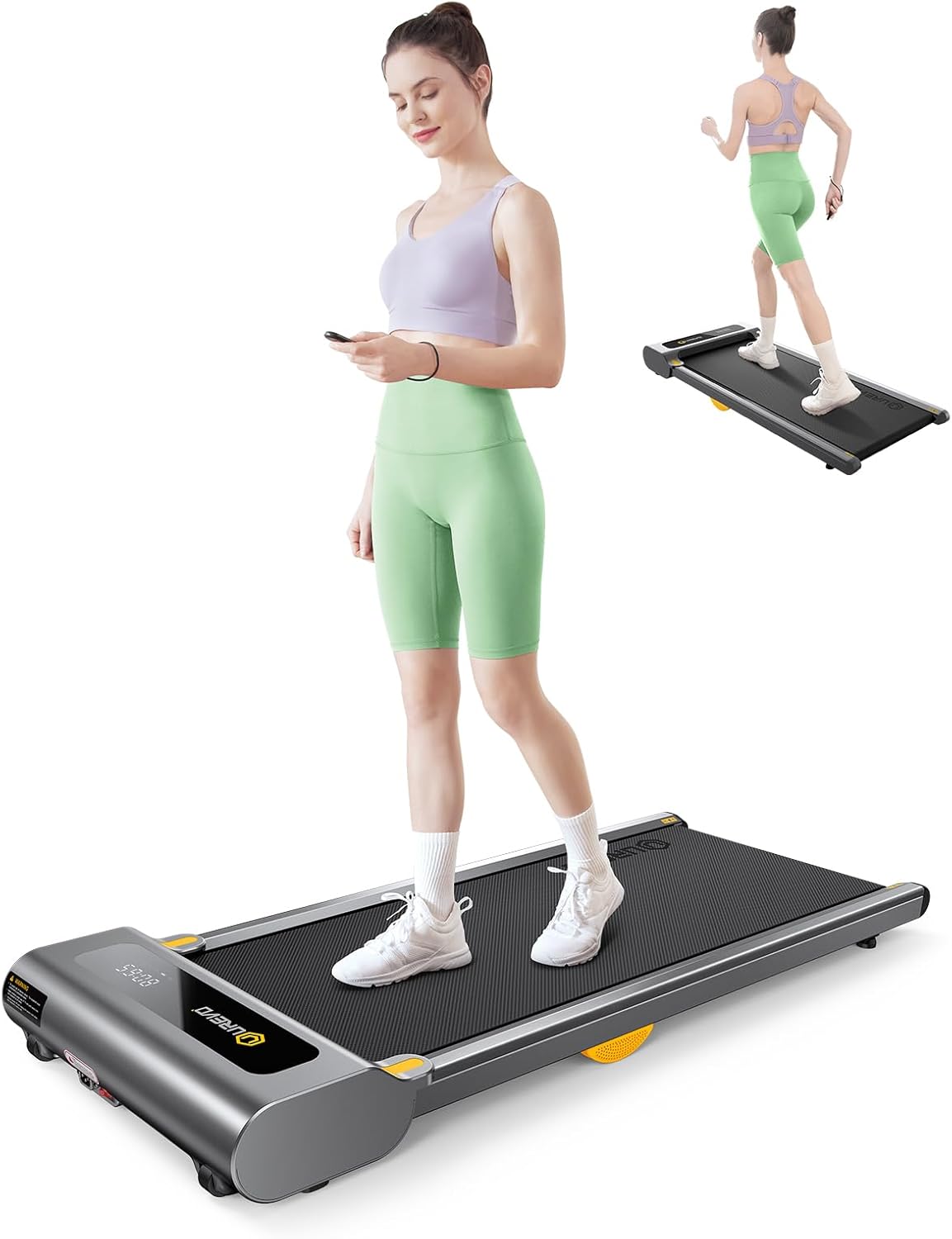 under Desk Treadmill, Walking Pad Treadmills for Home, Portable Walking Treadmill 2.25HP, Walking Jogging Machine with 265 Lbs Weight Capacity Remote Control LED Display