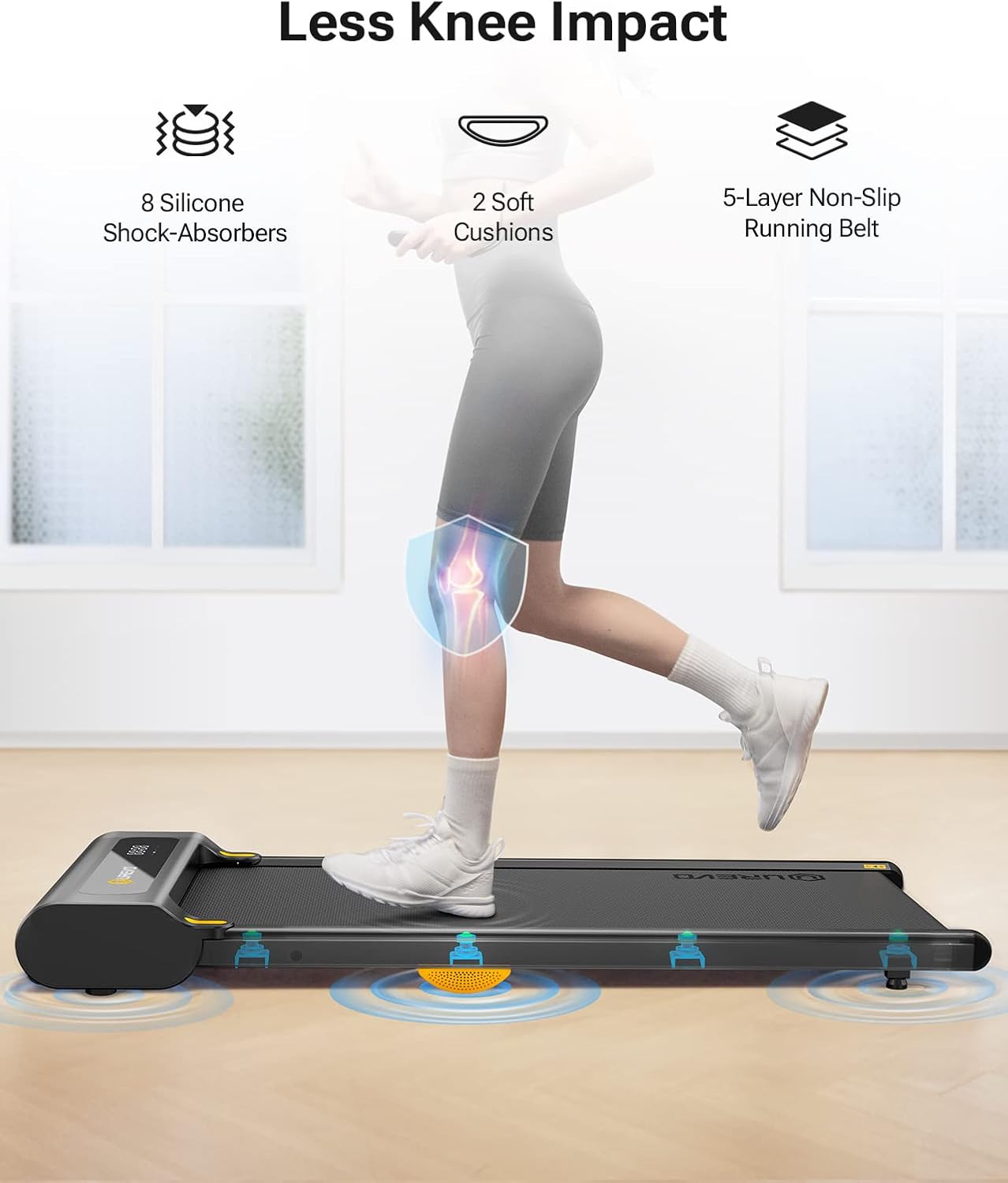 under Desk Treadmill, Walking Pad Treadmills for Home, Portable Walking Treadmill 2.25HP, Walking Jogging Machine with 265 Lbs Weight Capacity Remote Control LED Display