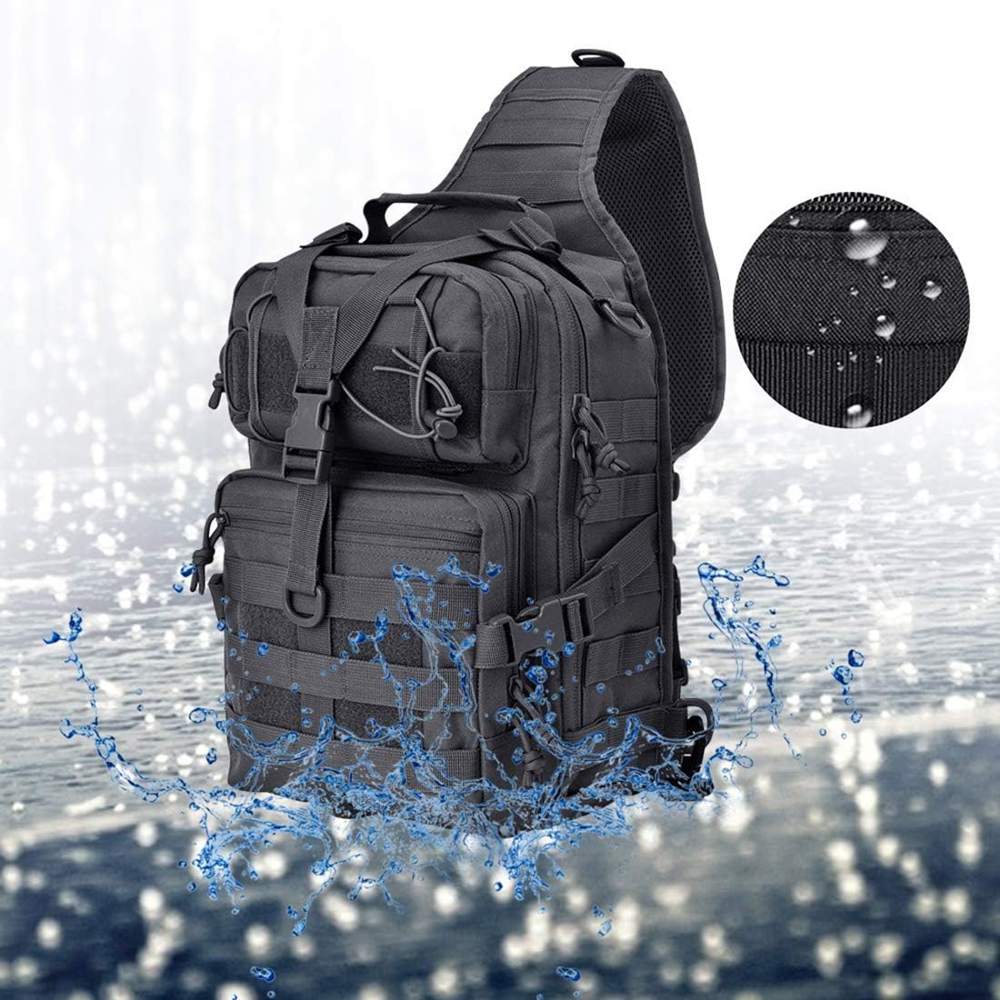 Tactical Sling Bag Pack Military Rover Shoulder Backpack EDC Assault Range Bag, Water-Resistant