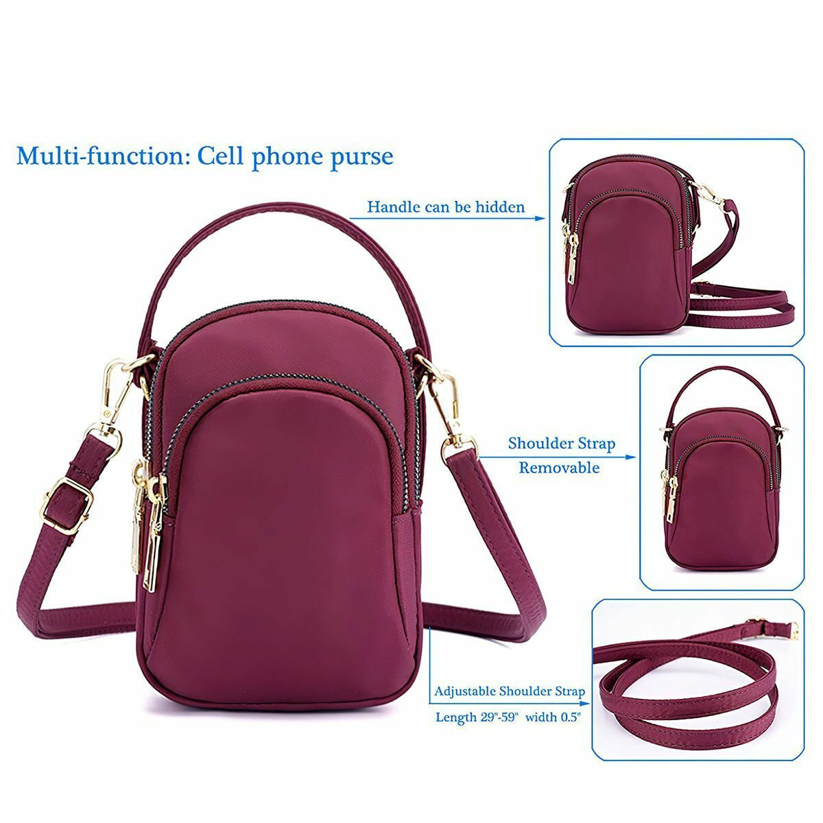 Small Cell Phone Purse Wallet Handbag Case Women Shoulder Bag Cross-Body Pouch