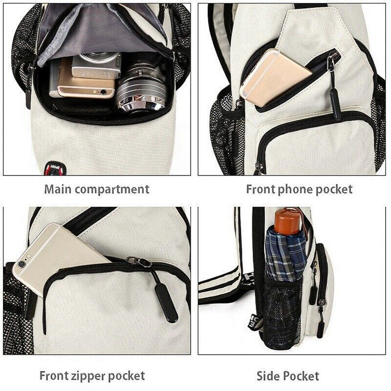 Men Women Sling Bag Chest Fanny Packs Cross Body Travel Sports Shoulder Backpack